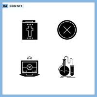4 Creative Icons Modern Signs and Symbols of bible computing circle delete analysis Editable Vector Design Elements
