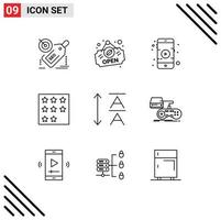 9 Creative Icons Modern Signs and Symbols of leading star mobile rank business Editable Vector Design Elements