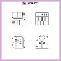 Universal Icon Symbols Group of 4 Modern Filledline Flat Colors of accessories check list scarf holiday list Editable Vector Design Elements