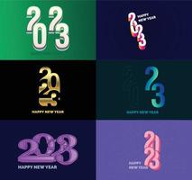 Big Set of 2023 Happy New Year logo text design 2023 number design template vector