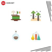 User Interface Pack of 4 Basic Flat Icons of cake perfume festival fungi toilette Editable Vector Design Elements