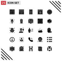 25 iconos creativos signos y símbolos modernos de temporizador internet boda fondo equipo web elementos de diseño vectorial editables vector