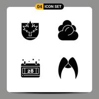 User Interface Solid Glyph Pack of modern Signs and Symbols of security date shield server moustache Editable Vector Design Elements