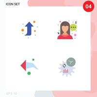 4 User Interface Flat Icon Pack of modern Signs and Symbols of arrow business chat arrow management Editable Vector Design Elements