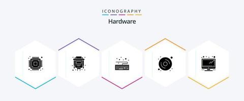 Hardware 25 Glyph icon pack including . . type. tv. hardware vector