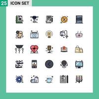 Set of 25 Modern UI Icons Symbols Signs for data discount badge blueprint discount badge Editable Vector Design Elements