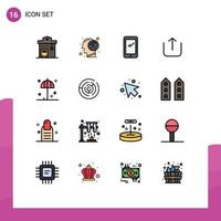 Universal Icon Symbols Group of 16 Modern Flat Color Filled Lines of upload instagram human iphone mobile Editable Creative Vector Design Elements