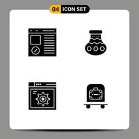 conjunto de iconos de interfaz de usuario modernos signos de símbolos para el desarrollo del festival del navegador configuración de arena elementos de diseño vectorial editables vector