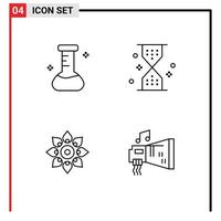 Universal Icon Symbols Group of 4 Modern Filledline Flat Colors of chemical decorate clock ui diwali Editable Vector Design Elements