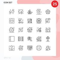 25 Thematic Vector Lines and Editable Symbols of blood biochemistry growth space app Editable Vector Design Elements