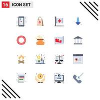 16 Creative Icons Modern Signs and Symbols of life full flag down maple Editable Pack of Creative Vector Design Elements