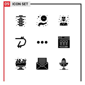 Editable Vector Line Pack of 9 Simple Solid Glyphs of chating crypto currency save time crypto digibyte Editable Vector Design Elements