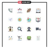 conjunto de 16 iconos de interfaz de usuario modernos signos de símbolos para noticias de periódicos snap laptop usa paquete editable de elementos de diseño de vectores creativos