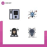 4 Creative Icons Modern Signs and Symbols of fridge student business solutions bug Editable Vector Design Elements