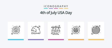 Usa Line 5 Icon Pack Including landmark. building. justice. hat. entertainment. Creative Icons Design vector