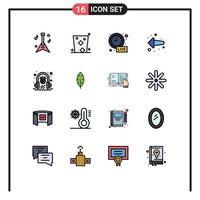 16 User Interface Flat Color Filled Line Pack of modern Signs and Symbols of learning e learning alarm left arrow Editable Creative Vector Design Elements