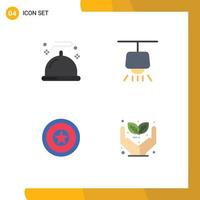 Set of 4 Commercial Flat Icons pack for food independence day service light growth Editable Vector Design Elements
