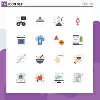 Set of 16 Modern UI Icons Symbols Signs for web option food online ribbon Editable Pack of Creative Vector Design Elements