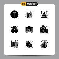 9 Creative Icons Modern Signs and Symbols of graphic color mountain circle top Editable Vector Design Elements