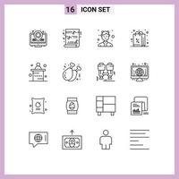 Modern Set of 16 Outlines and symbols such as marketing shopping catering purchases discount Editable Vector Design Elements