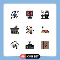 Set of 9 Modern UI Icons Symbols Signs for autumn checkout print buy computer Editable Vector Design Elements