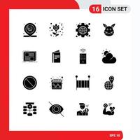 16 Creative Icons Modern Signs and Symbols of frame content interface rabbit bynny Editable Vector Design Elements