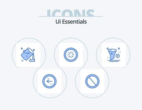 Ui Essentials Blue Icon Pack 5 Icon Design. connection. buffer. trash. paint. colour vector