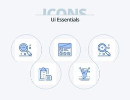 ui essentials blue icon pack 5 diseño de iconos. ui hola ui fi. buscar vector
