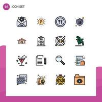 Set of 16 Modern UI Icons Symbols Signs for building warranty fork store shop Editable Creative Vector Design Elements