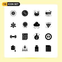 16 Creative Icons Modern Signs and Symbols of speech message heart chat science Editable Vector Design Elements