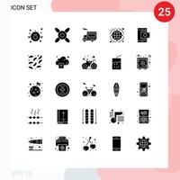 Set of 25 Modern UI Icons Symbols Signs for shop mobile van world network Editable Vector Design Elements