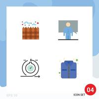 Universal Icon Symbols Group of 4 Modern Flat Icons of estate agile boundary lecture development Editable Vector Design Elements