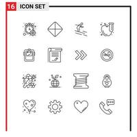 16 Creative Icons Modern Signs and Symbols of protection mask ski apple test Editable Vector Design Elements