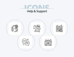 Help And Support Line Icon Pack 5 Icon Design. support. question. information. help. mobile information vector