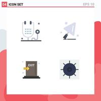 4 Universal Flat Icon Signs Symbols of disease escape health construction tools fire Editable Vector Design Elements