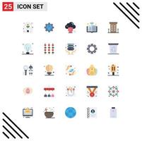 25 Universal Flat Colors Set for Web and Mobile Applications house signal secure podcast book Editable Vector Design Elements