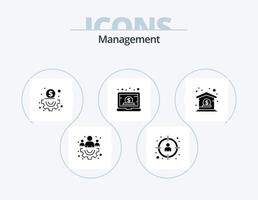 Management Glyph Icon Pack 5 Icon Design. business. online. business. management. dollar vector