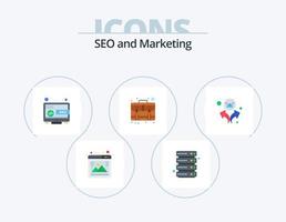 Seo Flat Icon Pack 5 Icon Design. people. payment. seo. suitcase. business vector