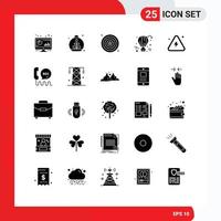 25 User Interface Solid Glyph Pack of modern Signs and Symbols of combustible fly balloon spring balloon shield Editable Vector Design Elements