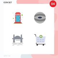 Modern Set of 4 Flat Icons and symbols such as booth citysets call space sydney Editable Vector Design Elements