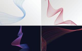 Collection of geometric minimal lines pattern set vector