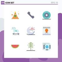 Modern Set of 9 Flat Colors and symbols such as eid trojan essential internet cybercrime Editable Vector Design Elements