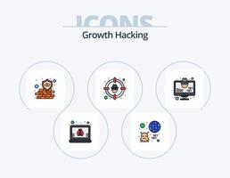 Hacking Line Filled Icon Pack 5 Icon Design. email. spider. spam. malware. search vector