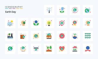 25 Earth Day Flat color icon pack vector
