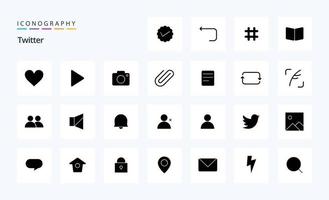 25 Twitter Solid Glyph icon pack vector