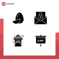 Thematic Vector Solid Glyphs and Editable Symbols of egg hat spring envelope gold Editable Vector Design Elements