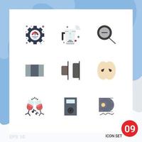 Set of 9 Modern UI Icons Symbols Signs for food right internet horizontal maximize Editable Vector Design Elements