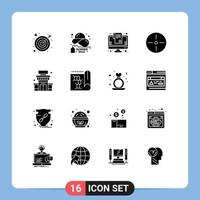 16 Universal Solid Glyphs Set for Web and Mobile Applications shop technology bill gadgets devices Editable Vector Design Elements