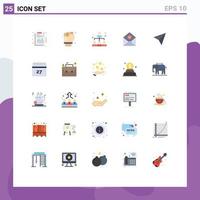 Pack of 25 creative Flat Colors of instagram mail business delete communication Editable Vector Design Elements