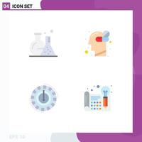 Modern Set of 4 Flat Icons Pictograph of tube cost science healthy lower Editable Vector Design Elements